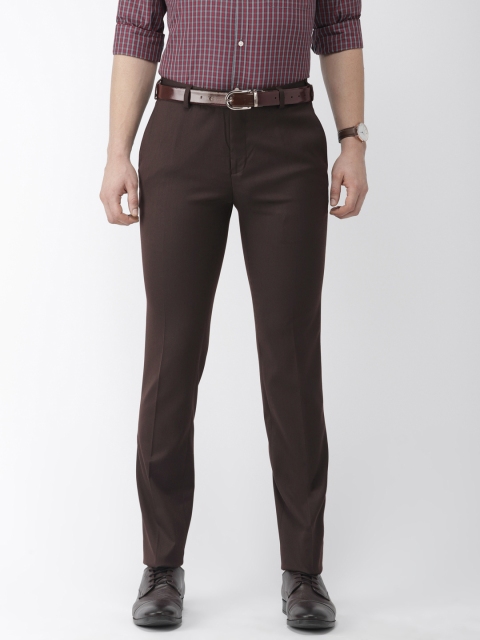 

Raymond Men Brown Slim Fit Solid Regular Trousers