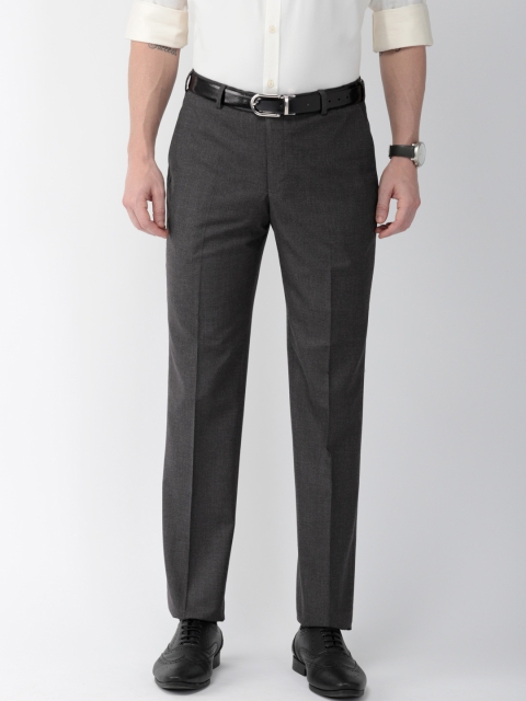 

Park Avenue Men Grey Smart Slim Fit Solid Formal Trousers