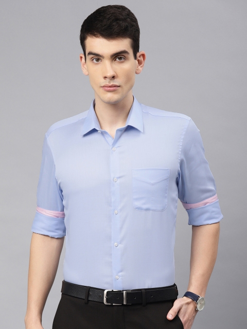 

Peter England Men Blue Nuvo Regular Fit Solid Formal Shirt