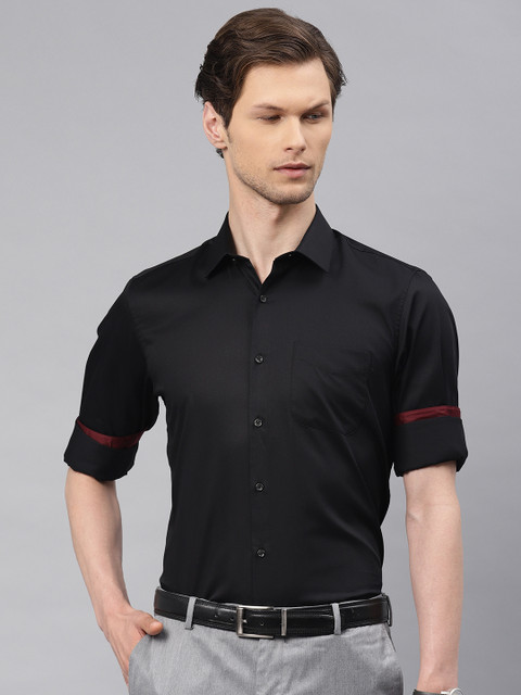 

Peter England Men Black Nuvo Fit Solid Formal Shirt