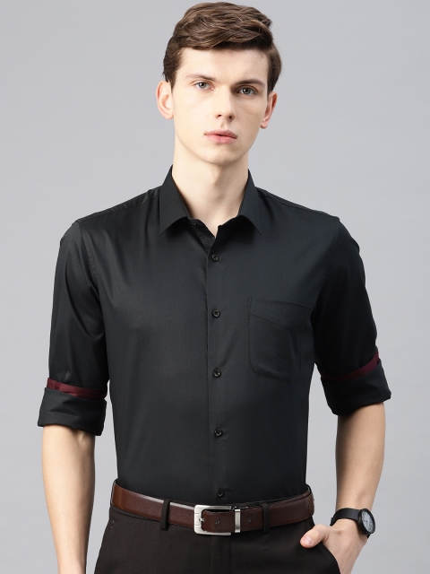 

Peter England Men Black Regular Nuvo Fit Solid Formal Shirt