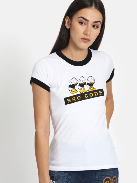 

Kook N Keech Disney Women White Printed Round Neck T-shirt