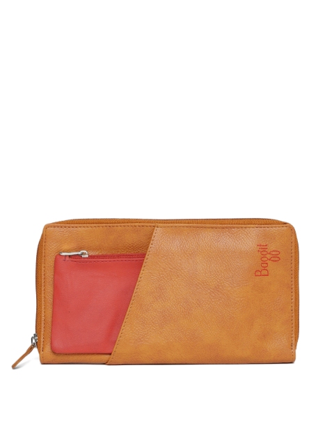 

Baggit Women Mustard Textured Zip Around Wallet