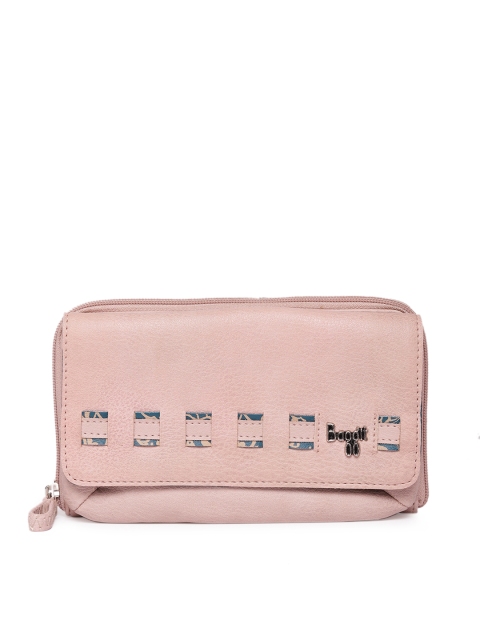 

Baggit Women Pink Solid Zip Around Wallet