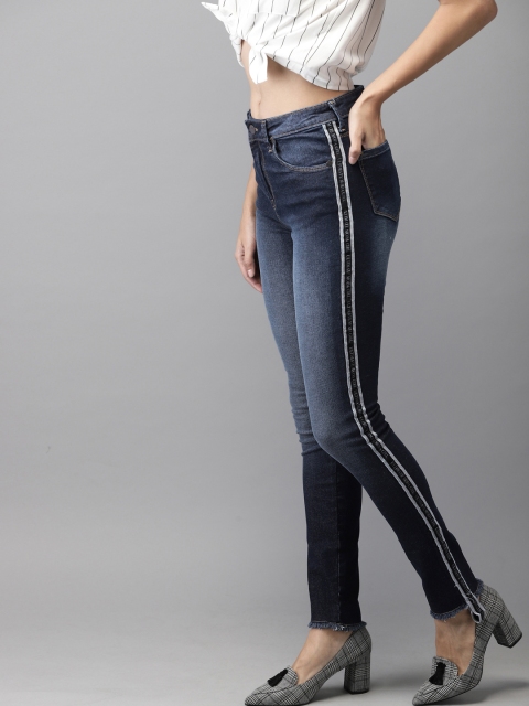

Moda Rapido Women Blue Skinny Fit High-Rise Clean Look Stretchable Jeans