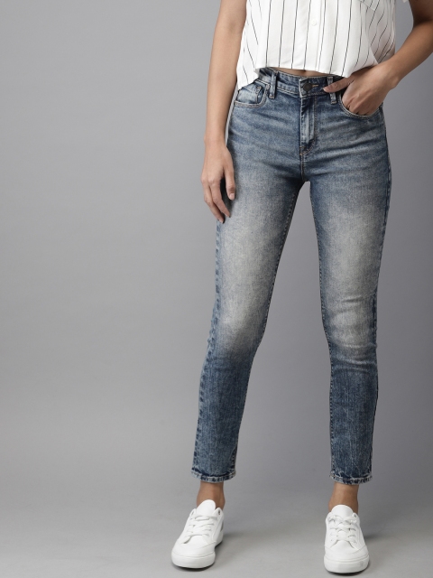 

Moda Rapido Women Blue Skinny Fit High-Rise Clean Look Stretchable Cropped Jeans