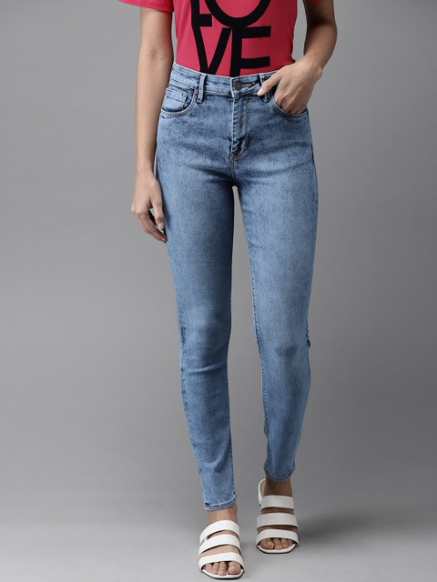 

Moda Rapido Women Blue Skinny Fit High-Rise Clean Look Stretchable Jeans
