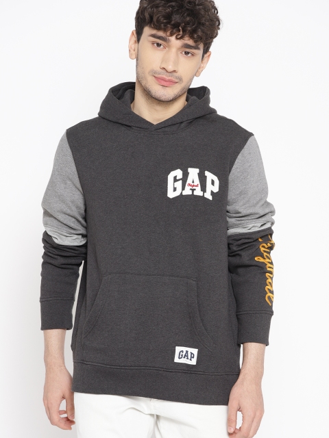 

Gap Men's Logo Colorblock Hoodie, Charcoal