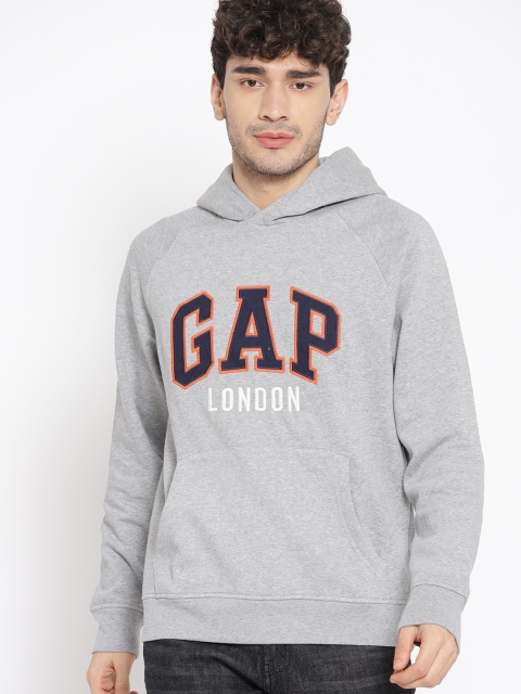 

GAP Men's Logo Fleece Hoodie, Grey melange