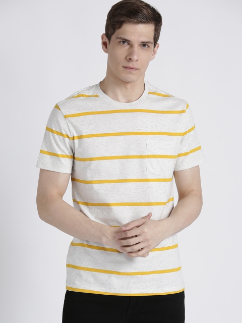 

GAP Men Striped Vintage Slub Jersey Crewneck T-Shirt, Off white