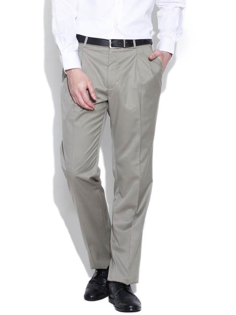 

Van Heusen Men Grey Solid Custom Fit Formal Trousers