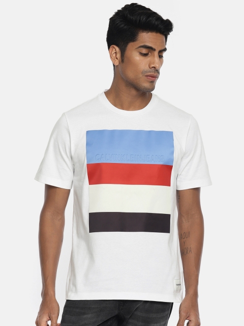 

Calvin Klein Jeans Men White Printed Round Neck T-shirt