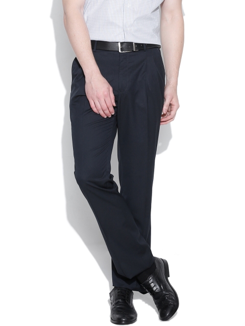 

Van Heusen Navy Custom Fit Formal Trousers, Navy blue