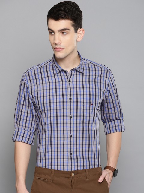 

Louis Philippe Sport Men Grey & Black Slim Fit Checked Smart Casual Shirt