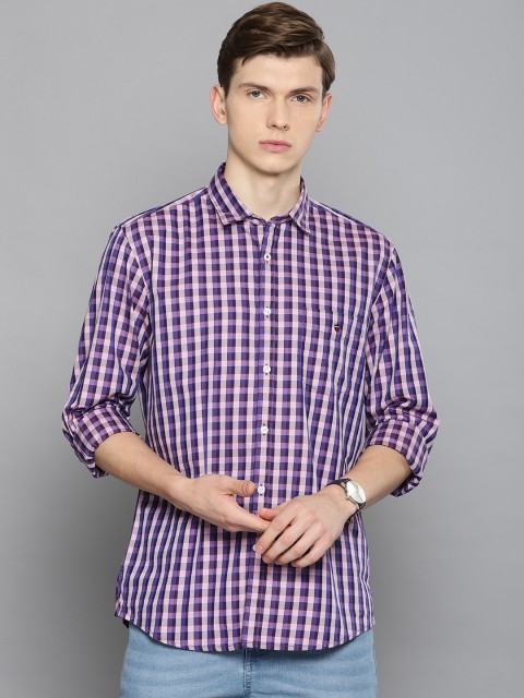 

Louis Philippe Sport Men Navy Blue & Pink Slim Fit Checked Casual Shirt
