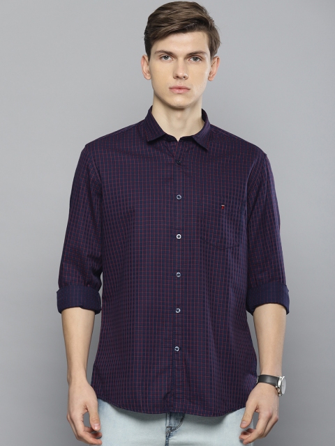 

Louis Philippe Sport Men Navy Blue & Red Slim Fit Checked Casual Shirt