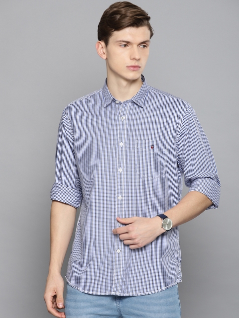 

Louis Philippe Sport Men White & Blue Slim Fit Checked Casual Shirt