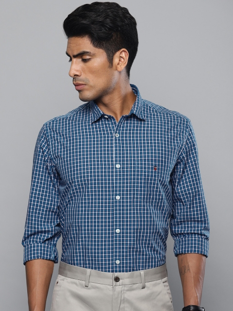 

Louis Philippe Sport Men Navy Blue & White Slim Fit Checked Smart Casual Shirt