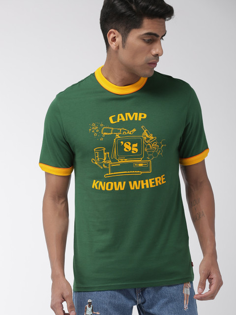 

Levis x Stranger Things Men Green Printed Round Neck T-shirt