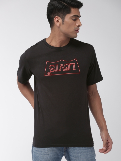 

Levis x Stranger Things Men Black Printed Round Neck Pure Cotton T-shirt