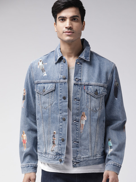 

Levis Men Blue Washed Denim Jacket