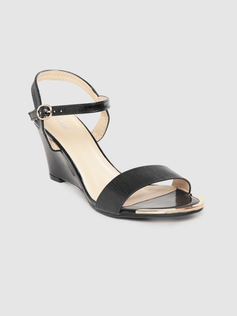 

Lavie Women Black Textured Wedges