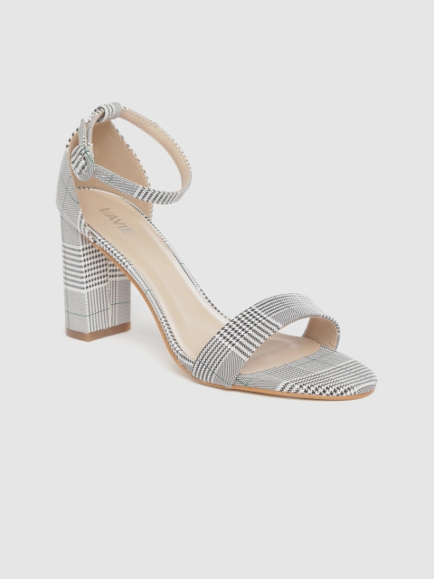 

Lavie Women White & Black Prince of Wales Print Block Heels