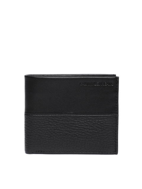 

Calvin Klein Men Black Textured Leather Two Fold Wallet