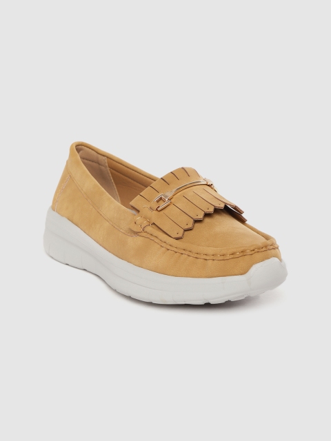 

Lavie Women Camel Brown Solid Horsebit Loafers