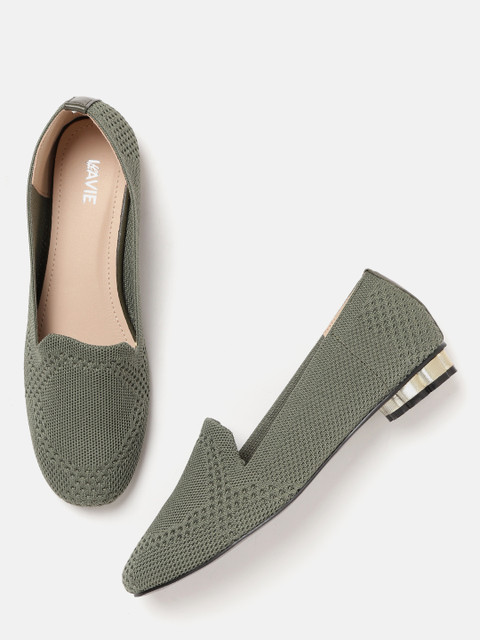 

Lavie Women Olive Green Woven Design Ballerinas