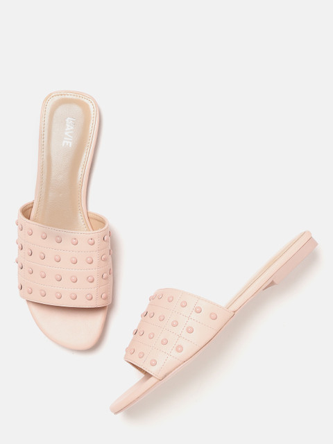 

Lavie Women Peach-Coloured Studded Open Toe Flats