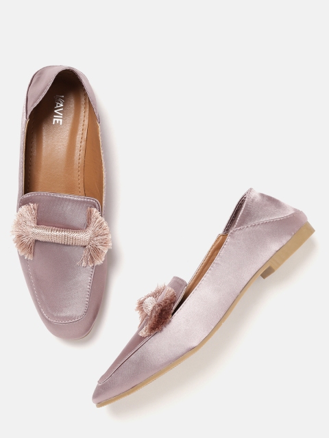 

Lavie Women Rose Gold-Toned Slip-Ons with Fringed Detail
