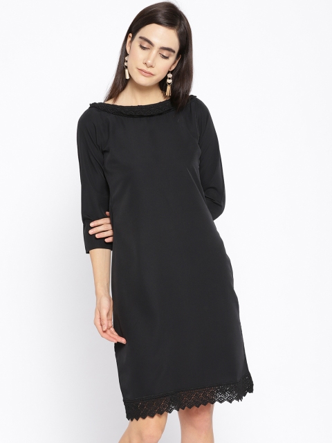 

Karmic Vision Women Black Solid Shift Dress