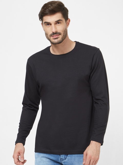 

Redwolf Men Black Solid Round Neck T-shirt