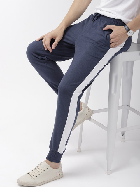 

Mast & Harbour Men Blue Solid Track Pants