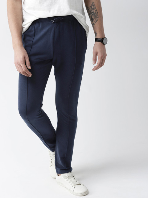 

Mast & Harbour Men Navy Blue Solid Track Pants