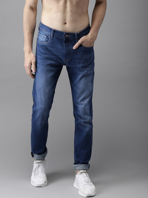 

HERE&NOW Men Blue Slim Fit Mid-Rise Clean Look Stretchable Jeans