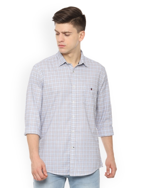 

Louis Philippe Sport Men Blue & Beige Slim Fit Checked Casual Shirt