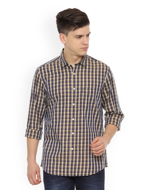 

Louis Philippe Sport Men Beige & Black Slim Fit Checked Casual Shirt