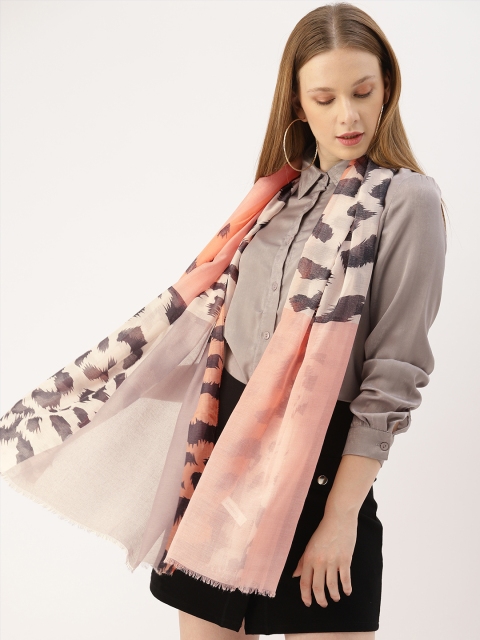 

DressBerry Women Peach-Coloured & Black Printed Scarf