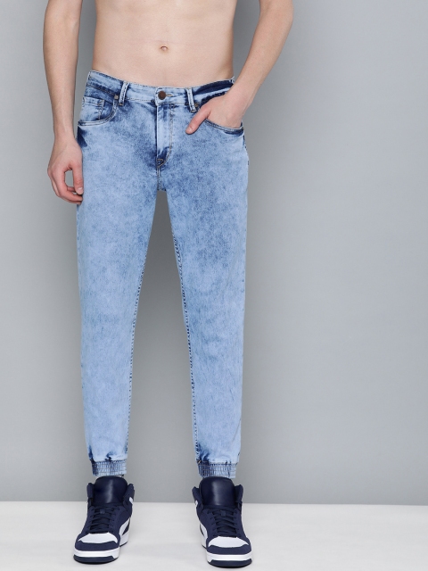 

HERE&NOW Men Blue Jogger Fit Mid-Rise Clean Look Stretchable Jeans
