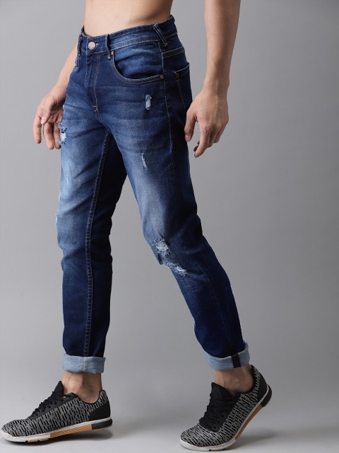 

HERE&NOW Men Blue Slim Fit Mid-Rise Mildly Distressed Stretchable Jeans