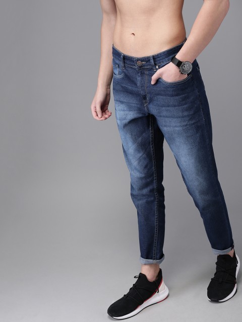 

HERE&NOW Men Blue Tapered Slim Fit Mid-Rise Clean Look Stretchable Jeans