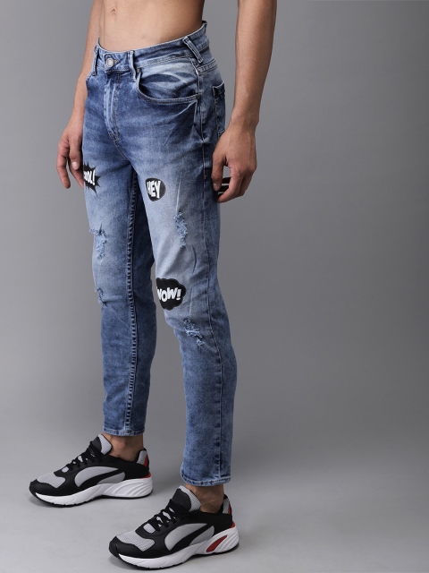 

Moda Rapido Men Blue Slim Tapered Fit Mid-Rise Mildly Distressed Stretchable Jeans