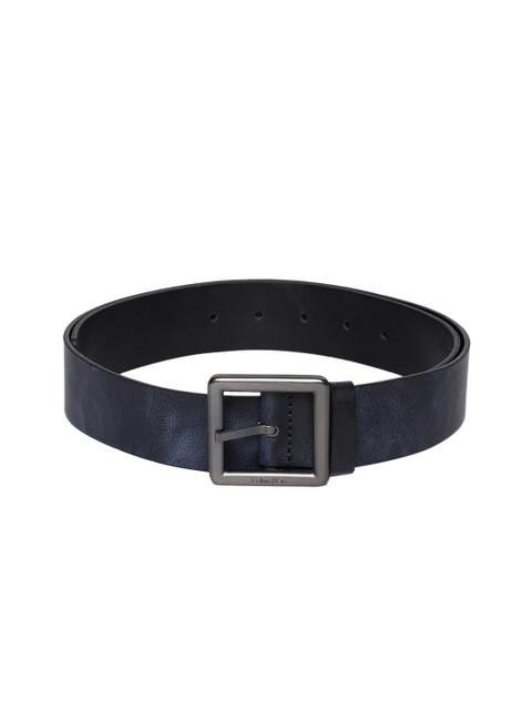 

Calvin Klein Men Blue & Black Reversible Leather Solid Belt