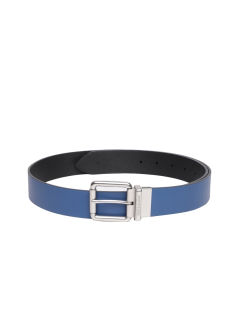 

Calvin Klein Men Black & Blue Solid Reversible Leather Belt