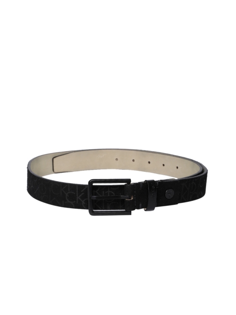 

Calvin Klein Men Black Leather Textured Belt