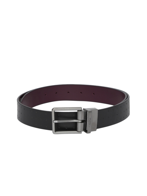 

Calvin Klein Men Black & Maroon Solid Reversible Leather Belt