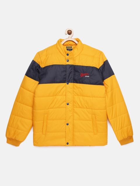 

Indian Terrain Boys Yellow And Black Striped Insulator Puffer Jacket