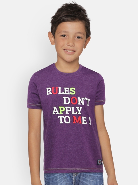 

Indian Terrain Boys Purple Printed Round Neck T-shirt